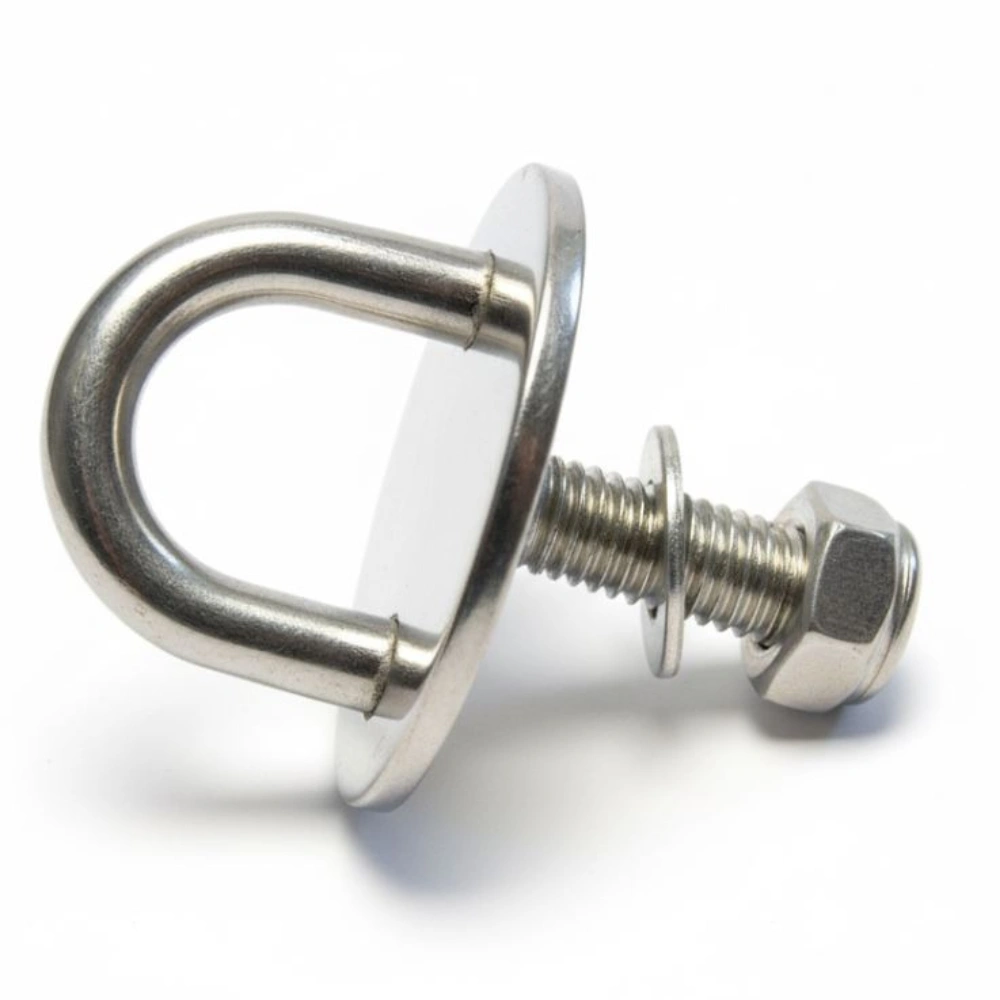 Pontet à vis en inox 316 pour fixation de filet sur structure métallique